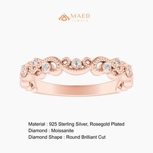 Anillo de Boda de Eternidad Vintage con Diamantes de Moissanita en Oro Rosa para Mujer, Joyería de EE. UU. - Product Image 6