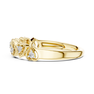 Bague en or jaune 14K 18K avec diamant de laboratoire brillant rond DEF VVS en forme de cœur, bijoux fins, cadeau d'anniversaire, OEM ODM, vente en gros - Product Image 5
