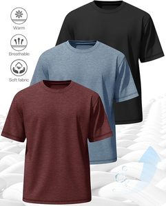 Camiseta Casual de Algodón para Hombre, Manga Corta, Cuello Redondo, Color Sólido, Transpirable, Cómoda, para Uso Diario, Fabricante de Ropa - Product Image 3