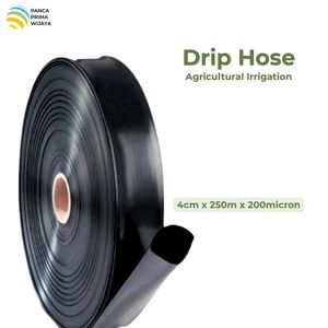 Cinta de Riego por Goteo de PE de Alta Calidad, 4cm x 250m, 200 Micras, Manguera de Riego Agrícola para Ahorro de Agua, Negra - Product Image 1