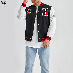 Customized Logo Heavyweight Wool Varsity Jacket Genuine Cowhide Leather Sleeve Unisex High School Baseball Bomber Jackets - Product Image 5