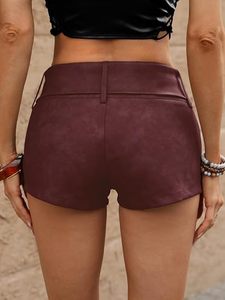 Wholesale Women's Faux Leather Shorts High Waist Slim Fit PU Leather Hot Pants OEM ODM <b>Clothing</b> Factory Direct - Product Image 1