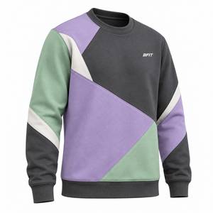 <b>Mens</b> Premium Multi Panel <b>Crewneck</b> Fleece <b>Sweatshirt</b> Custom Color Block Casual Athletic Pullover Sportswear Eco-Friendly - Product Image 5