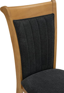 Silla de Comedor Contemporánea Resistente con Respaldo Alto, Tapizada en Tela con Diseño de Canales y Estructura de Madera Natural para Apartamento, Casa de Campo o Cocina - Product Image 4