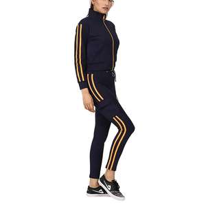 Custom Waffle Knit Sets <b>Women</b> <b>Thermal</b> Zipper Tracksuit Jacket And Flared Pants Tracksuit <b>Womens</b> 2 Piece Sets - Product Image 5