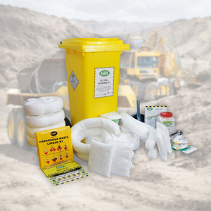 Industrial Eco-Friendly Oil Spill Response Kit 120L Wheelie Bin Absorbent Emergency Containment Set Marine Workshop SABER - Product Image 1