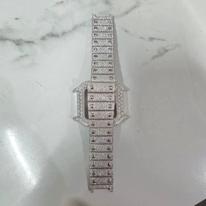 Reloj de Lujo con Diamantes Moissanite VVS, Estilo Hip Hop, Acero Inoxidable, Cuadrado de 40 mm, Movimiento Mecánico Miyota, Fecha Automática, Esfera Analógica, Caja Completamente con Diamantes - Product Image 5