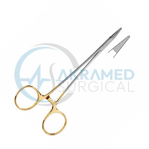 Porte-aiguille microvasculaire TC Premium en carbure de tungstène avec manche doré en acier inoxydable, instrument chirurgical certifié CE - Product Image 4