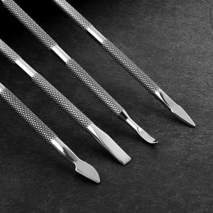 Dual-End Stainless Steel <b>Nail</b> Cuticle Pusher Tool Set Reusable Double Head Manicure Salon Grade - Product Image 3