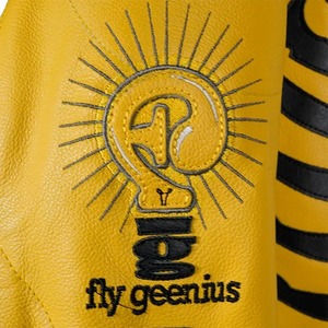 Blouson de moto en cuir jaune Vanson avec fermeture éclair, style motard pour homme, vêtement d'automne coupe-vent et écologique - Product Image 3