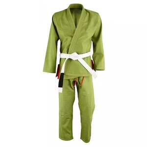 Uniforme de Karate Verde, 100% Algodón, Unisex, para Adultos, Duradero, Transpirable, de Secado Rápido, Ligero, Resistente a la Contracción, Corte Regular, Tinte Liso - Product Image 3