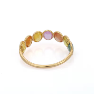 Platinum Multi Sapphire Half Eternity Wedding Band - Product Image 4