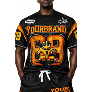 Ensemble maillot et short de football américain respirant en polyester 100 % – Tenue de sport personnalisable - Product Image 5