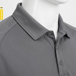 SAMAVIA Polo à manches courtes gris uni pour homme, tricoté, séchage rapide, décontracté, uniforme de golf, fabricant OEM ODM en gros - Product Image 4