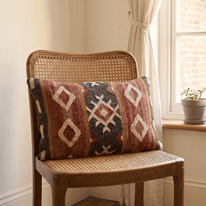 Lumbar Rustic Kilim Pillow <b>Cover</b> Geometric Pattern 12x20 Handwoven Cotton <b>Throw</b> Cushion Case Decorative Pillowshams - Product Image 4
