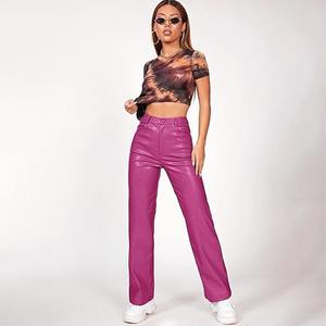 กางเกงหนังผู้หญิงสั่งทำขายส่งปี 2026 เอวกลาง มีบริการ OEM กางเกงหนังผู้หญิง - Product Image 5