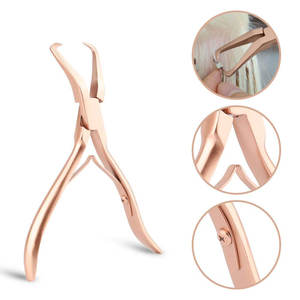 Pince à extensions capillaires en métal pour pose et retrait, couleur or rose, réglable, kit d'outils de coiffure illimité - Product Image 2