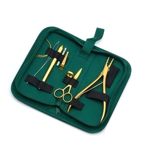 Professional Stainless Steel Hair Extension <b>Beading</b> Tool Kit with Protective Case Premium Scissors Pliers <b>Needles</b> Hook Loop Tool - Product Image 5