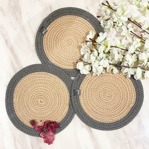 Aqdus Saleem - Posavasos Redondos Bohemios de Madera de Mango Ecológica con Espiral de Yute - Posavasos Rústicos al por Mayor - Product Image 2