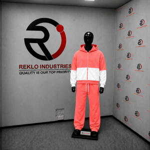 Conjunto de Sudadera con Capucha y Pantalones Largos de Chándal con Cremallera Completa, Ajuste Holgado, Estilo Casual de Otoño, Material de Poliéster y Algodón, Color Coral - Product Image 3