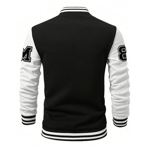 Veste de baseball Varsity personnalisée OEM avec broderie en chenille, corps en laine et manches en cuir pour hommes - Product Image 3