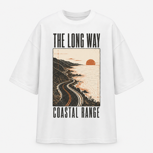 เสื้อยืดคอตตอนผู้ชายไซส์ใหญ่พิเศษ The Long Way Coastal Range แขนสั้น คอกลม พิมพ์ลายกราฟิก สไตล์ลำลอง ผ้าเจอร์ซีย์ถัก - Product Image 1