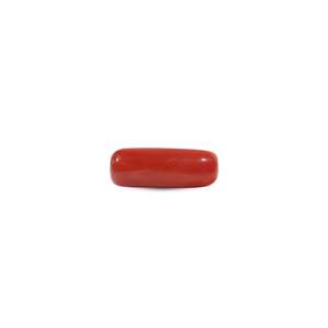 Natural Red Coral Loose Gemstone 5.85 Carat Triangle Cut Oval Cabochon for Fine Jewelry - Product Image 1