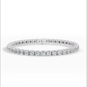 Four Prong Luxury Wholesale Jewelry Manufacturer 7 Inch Round Brilliant Lab Grown Diamond Tennis <b>Bracelet</b> 925 Sterling <b>Silver</b> - Product Image 1