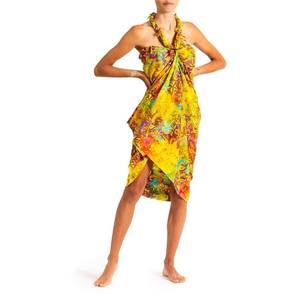 Wholesale Boho Animal Print Cotton Beachwear Summer Beach <b>Bikini</b> Cover-up Wrap <b>Sarong</b> Towel Ruffled Neckline Tassels Mandala 1 - Product Image 4