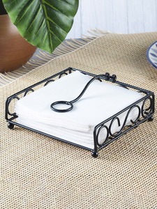Black Classic Eco-Friendly Metal <b>Square</b> Napkin Holder Ring Stand Tissue Rack for <b>Kitchen</b> Dining <b>Table</b> - Product Image 4
