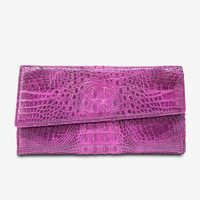 Mini pochette en cuir véritable décontractée pour femmes taille personnalisable (L19.5 X W10.5cm) fermeture à bouton longue à la mode Original Vietnam