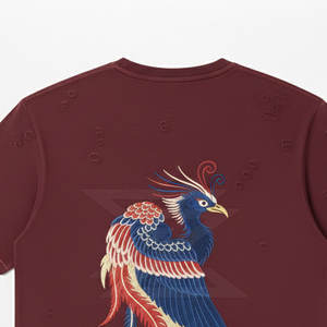 T-shirt décontracté tendance avec broderie vieillie, en coton doux et confortable pour le quotidien - Product Image 5