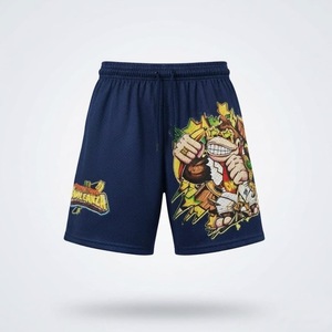 Pantalones Cortos Deportivos de Malla con Estampado Completo para Hombre, Logotipo Personalizado, Pantalones Cortos de Verano Transpirables de Poliéster, Elegantes Pantalones Cortos de Verano para Hombre - Product Image 2