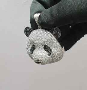 Colgante de Diamante Moissanite VVS con Cara de Panda, Pasa el Test de Diamantes, Colgante Hip Hop Iced Out, Colgante de Animal Brillante de Plata 925 - Product Image 4