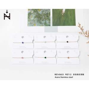 Collana con Catena Sottile Placcata in Oro con Zirconi, Gioiello Unisex Minimalista in Acciaio Inossidabile per Uso Quotidiano, Catena a Serpente - Product Image 3