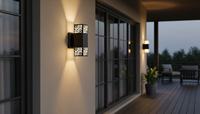 Applique murale moderne/japonaise en acier/inox à commande tactile LED, 300 lm, Ra85, 30000 heures, 3500K (blanc chaud), 25 cm, pour salon