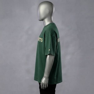 เมย์บา สปอร์ตเสื้อยืดโอเวอร์ไซส์สีเขียวสำหรับผู้ชายพร้อมลายมัสแตงสีแดงแขนสั้นเสื้อเจอร์ซีย์ลำลองผ้าฝ้ายคอกลม - Product Image 6