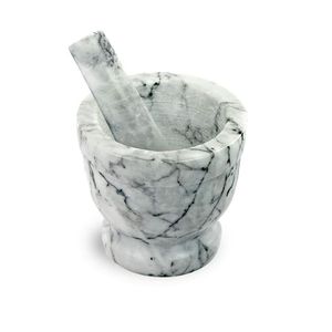 Solid Stone Marble Mortar <b>And</b> Pestle <b>Set</b> For Crushing <b>Spices</b> <b>Herbs</b> Seeds Nuts <b>And</b> Preparing Fresh Ingredients - Product Image 5