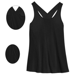 Women's Breathable Summer Casual Gym Tank <b>Tops</b> Loose Fit Backless Muscle Racerback Solid & Printed Yoga <b>Tops</b> Knitted Fabric - Product Image 3