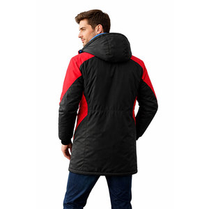 OEM Swim Parka <b>Jacket</b> Black Red Waterproof Hooded <b>Long</b> Coat with Inner Fleece Lining Custom Logo <b>Winter</b> Swimming Team <b>Jacket</b> - Product Image 5