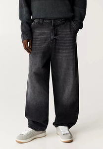 Pantalones Vaqueros Anchos de Mezclilla para Hombre, Estilo Casual Otoñal, Estilo Coreano Retro, Técnica Lavada, Cintura Media - Product Image 4