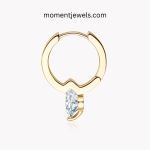 925 Sterling <b>Silver</b> Moissanite <b>Hoop</b> <b>Earrings</b> Round Brilliant Cut Claw Set Halo <b>Earrings</b> <b>for</b> <b>Women</b> - Product Image 3
