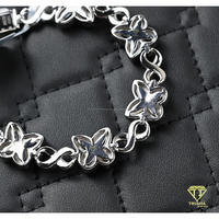 Luxuriöses blaues Blumen-Moissanit-Armband mit 925er Sterlingsilber, Iced-Out-Designerschmuck für Damen und Herren