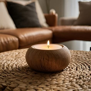 Frascos de Madera de Alta Calidad para Velas, Frascos de Acero Inoxidable de Diseño Único para Velas Aromáticas, Frascos de Madera para Velas, Portavelas para Velas de Té - Product Image 3