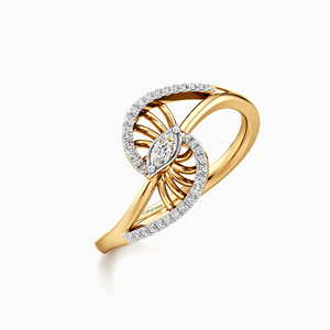 Bague statement en diamant de laboratoire de forme marquise, inspirée de la nature, pour femmes, or 10K 14K 18K, argent 925 935, bijoux fins de luxe - Product Image 2