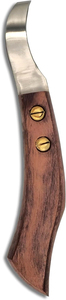Couteau à ongles double tranchant en acier inoxydable J2 pour soins équin avec manche en bois – Outil polyvalent pour fermeur de chevaux et bovins - Product Image 3