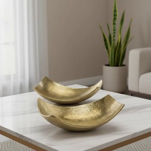 ชามโลหะสีทองตกแต่งสไตล์โมเดิร์น งานแฮนด์เมด ขัดเงา สำหรับตกแต่งบ้าน - Product Image 3