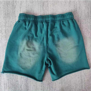 Nouveau Short de Jogging Déchiré en Molleton Bouclette 100% Coton, Taille Haute, Ourlet Brut, Délavé à l'Acide, Séchage Rapide, Modèle 2026 - Product Image 1