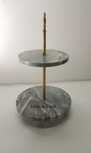 Modern Home Kitchen Double Tier <b>Marble</b> <b>Cake</b> <b>Stand</b> Holders for Food Pastry Display and Table Decoration with <b>Cakes</b> Fruits Platter - Product Image 3