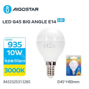 ไอกอสตาร์ หลอดไฟ LED G45 E14 10W 3000K หลอดไฟมุมกว้าง แสงสีขาวนวล - Product Image 1